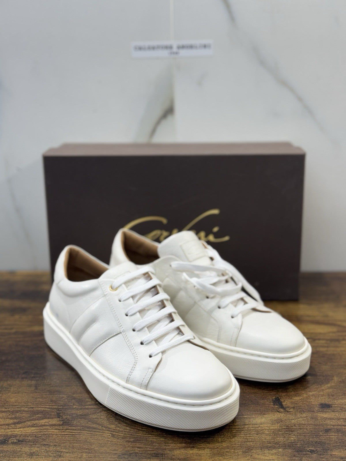 Corvari Scarpa Uomo Sneaker Extra Light Pelle Bianca Casual Uomo Corvari 44