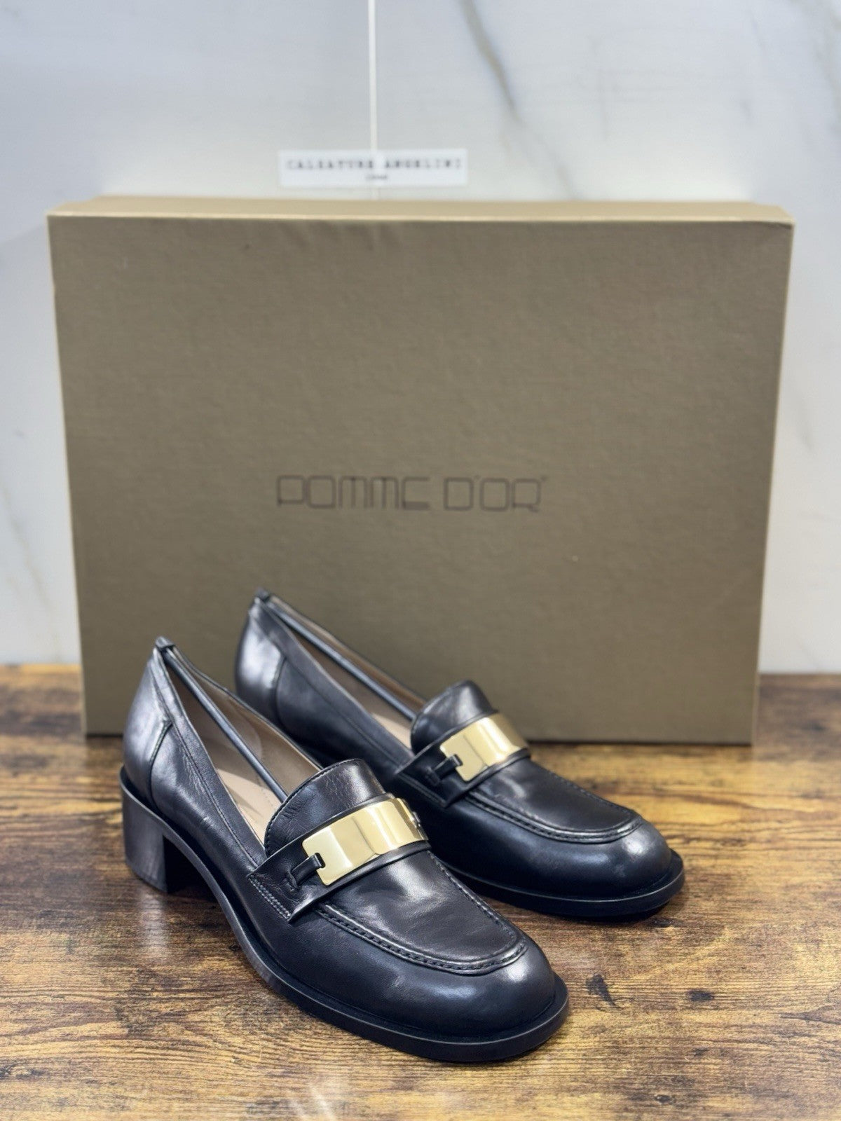 Pomme D’or Mocassino  Pelle Nero Casual Luxury Loafer Donna 41