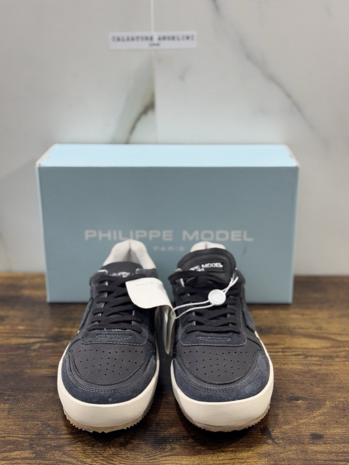 Philippe Model Nice Low Men Sneaker Uomo Pelle E Suede Nero  41