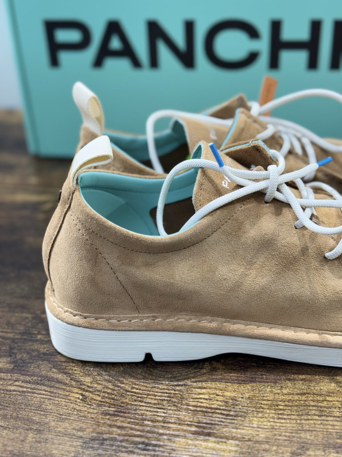 Panchic Lace Up Scarpa Suede Biscotto Casual Uomo 41
