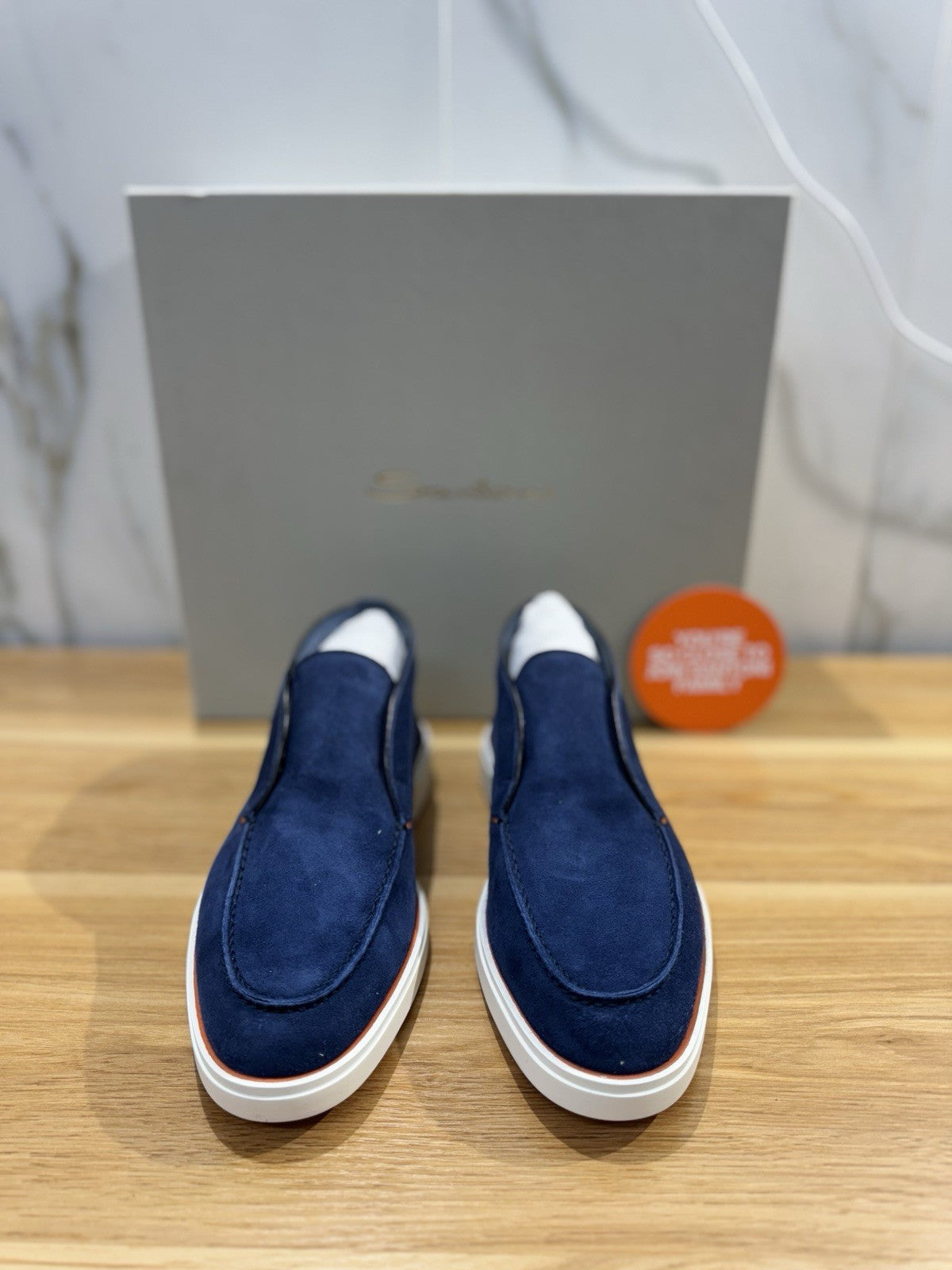 Santoni Polacchino  Summer Walk Suede Blu Luxury Santoni Scarpe Uomo 40