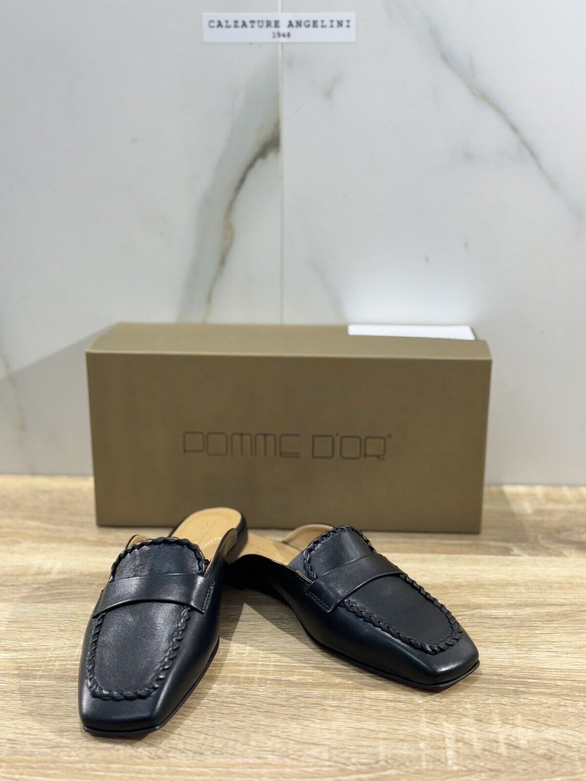 Pomme D’or Mules Donna Pelle Nera Luxury Handmade Woman Pomme D’or 36