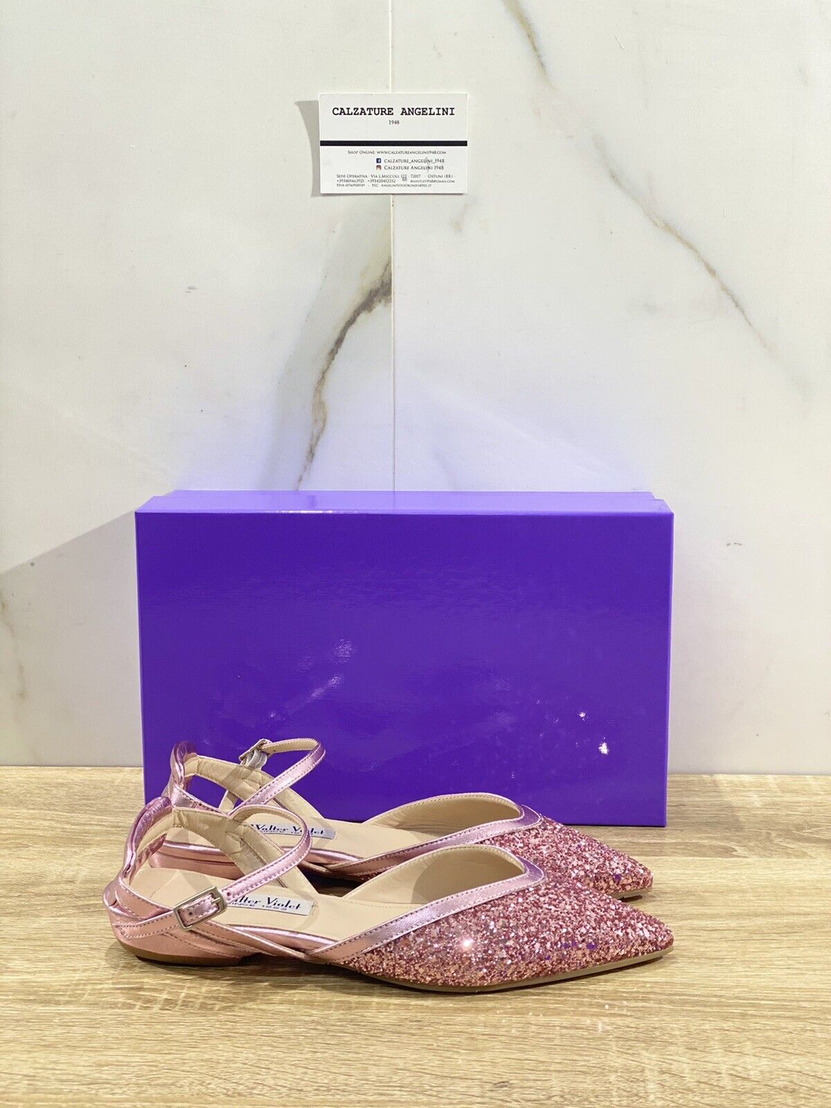 Walter Violet scarpa donna 1624 glitter rosa tacco 10 37