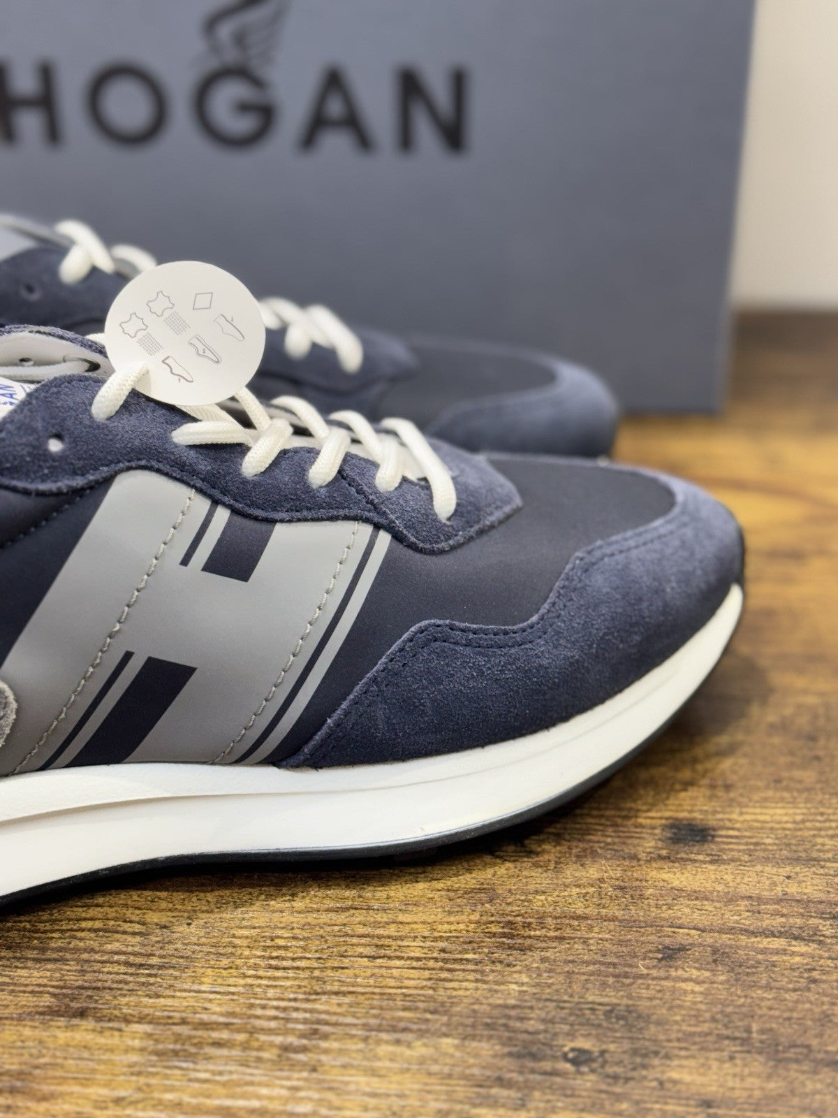 Hogan H601 Sneaker Pelle Suede  Blu Memory Foam   Casual Hogan Uomo 42.5