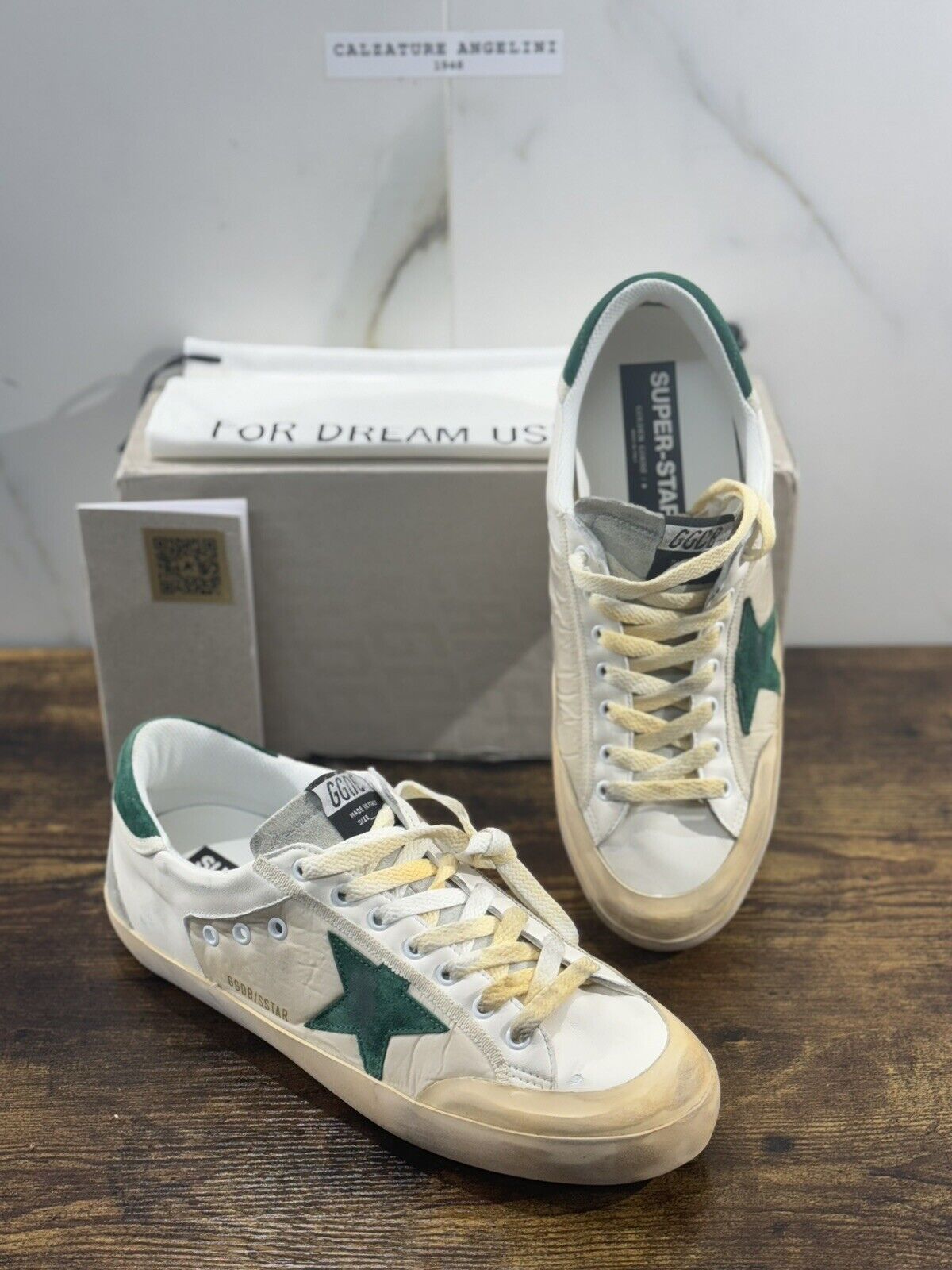 Golden Goose Sneaker Uomo Super Star Penstar Verde Bianca Luxury Men Sneaker 40