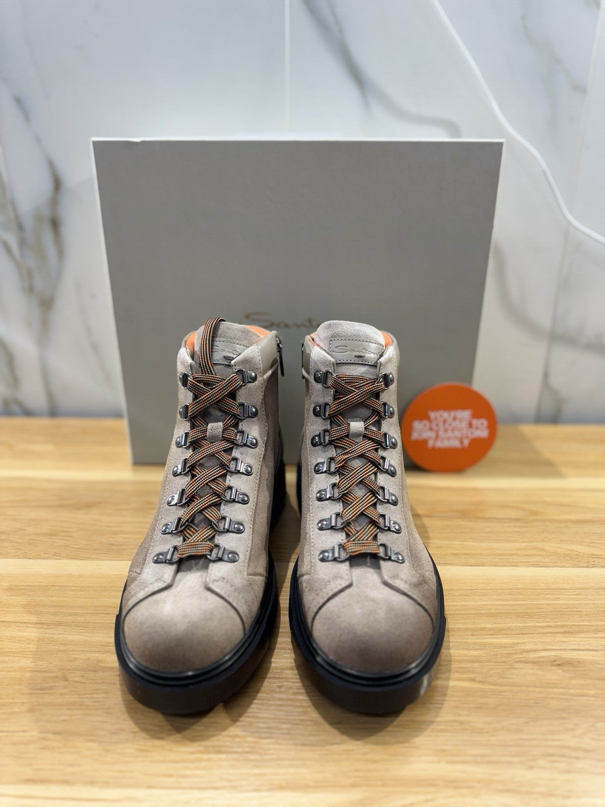 Santoni Stivaletto Da Montagna Suede Beige Mountain Boot Santoni Uomo 42