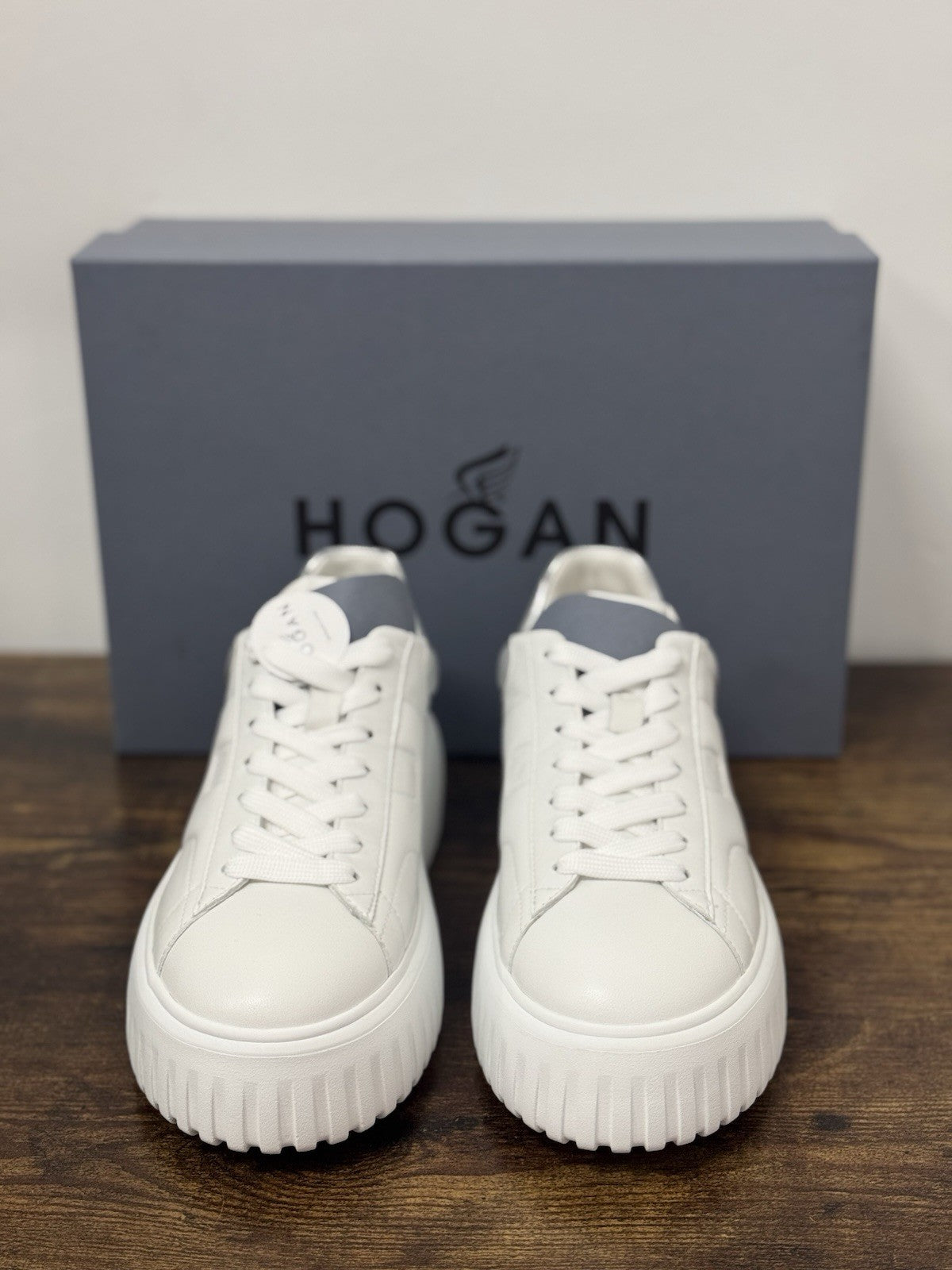 Hogan H Stipes  Sneaker Pelle Bianca Argento  Casual Hogan Donna 36.5