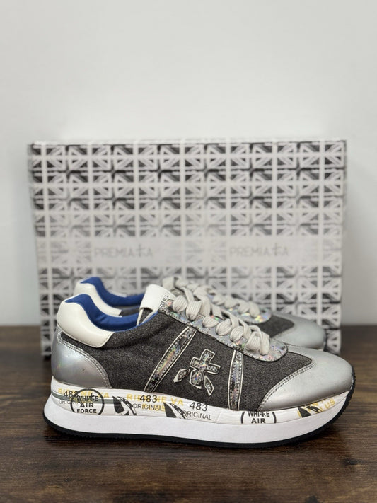 Premiata Sneaker Conny Grey Pelle    Casual Premiata Scarpa Donna 39