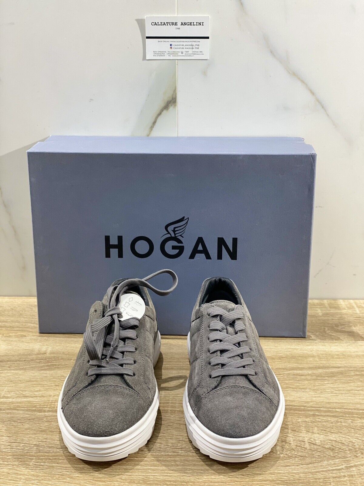 Hogan Scarpa Uomo H341 Sneaker In Suede Grigio Luxury Casual Shoes Hogan 39.5