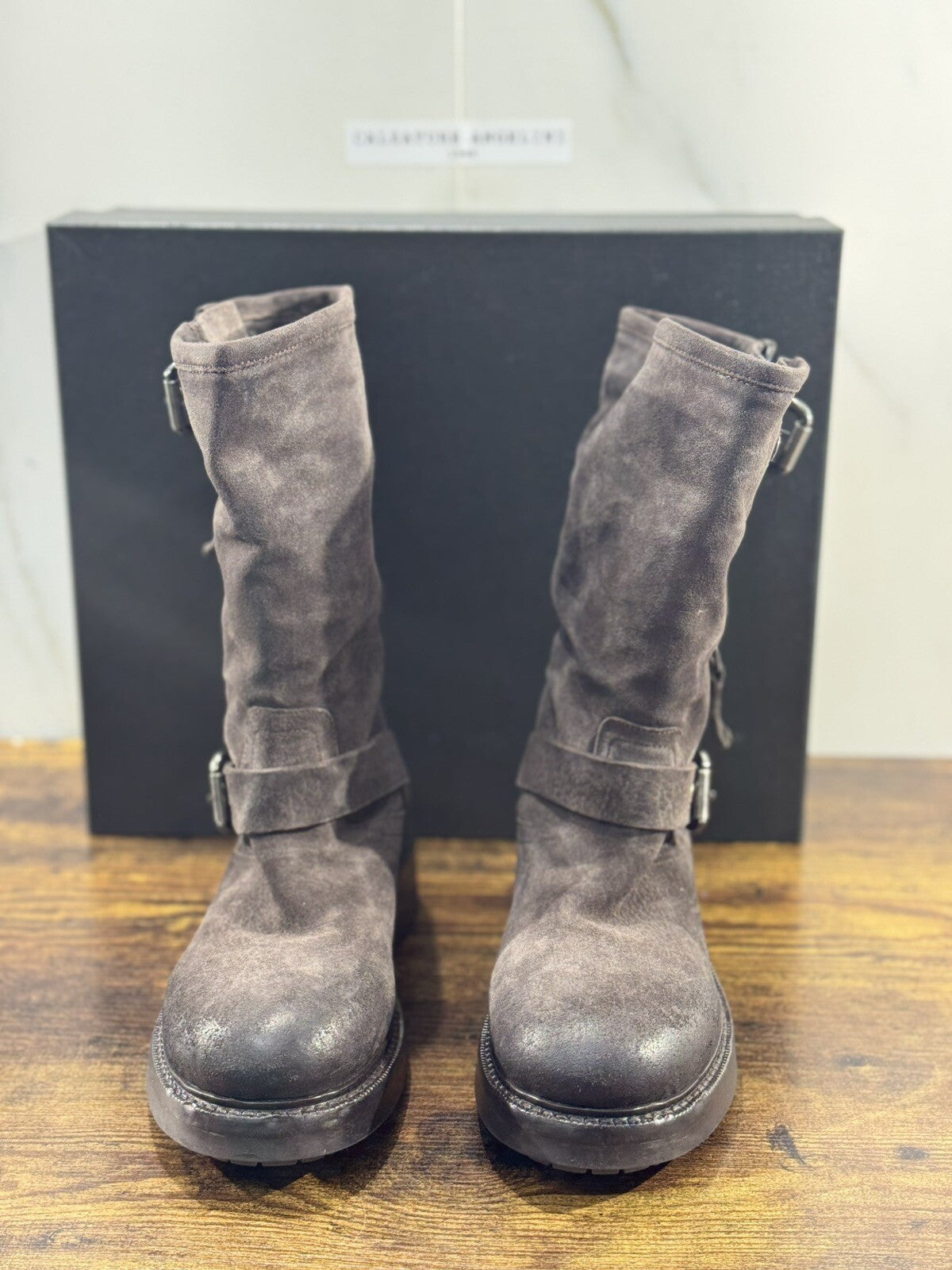 Strategia Biker   Donna A5792  Pelle T Moro  Luxury Biker Boot Woman 38