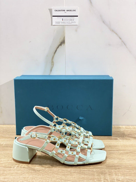 A.Bocca Sandalo Donna In Pelle Acquamarina Luxury Woman Sandal 37