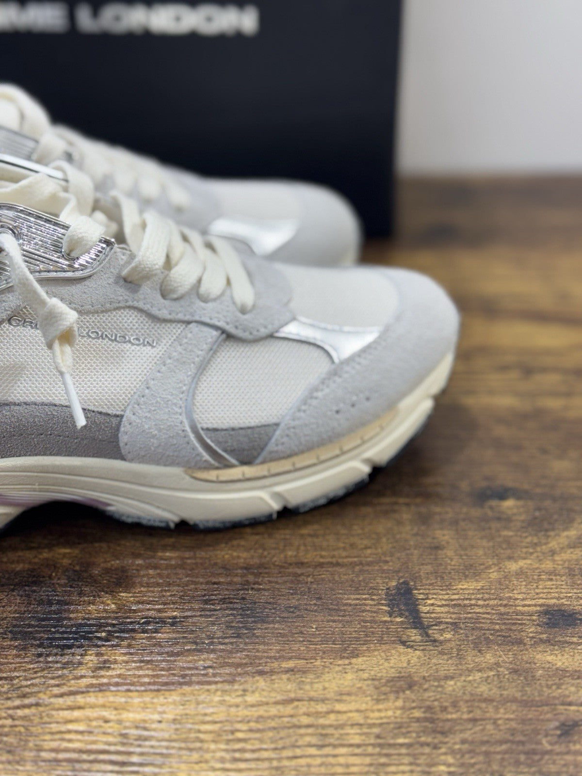 Crime London Sneaker Fugitive Suede  Pelle Bianca Donna 36