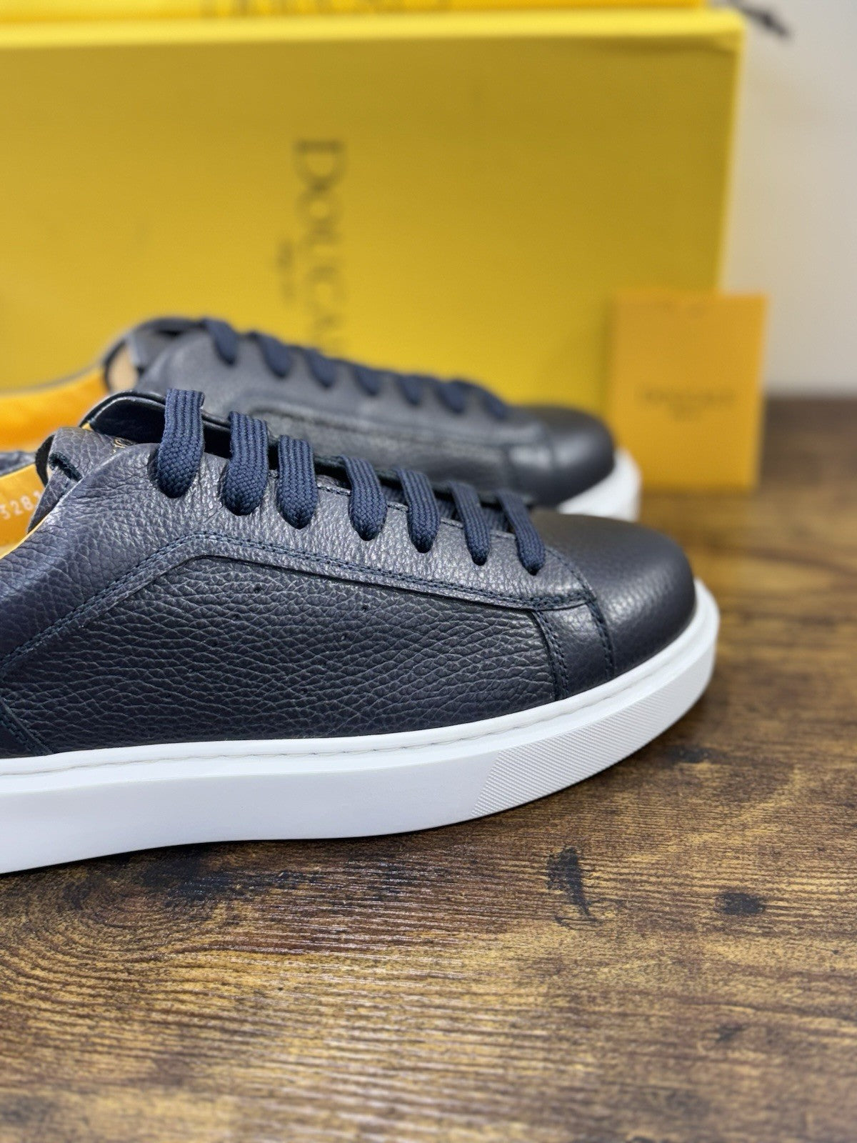 Doucal’s Sneaker Uomo Memory Foam Blu  PelleLuxury Men Doucal’s Extra Light 41.5