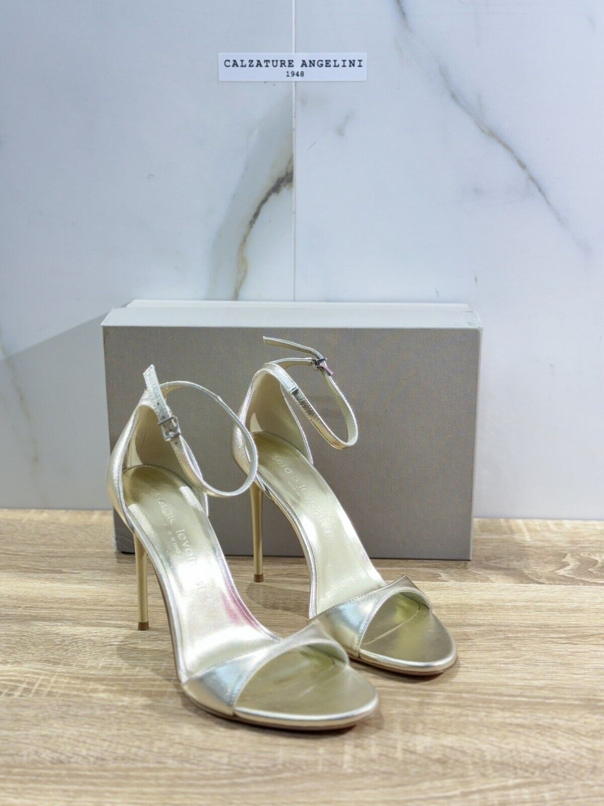 Sergio Levantesi Sandalo Donna Roxy   Pelle Platino   Luxury Woman Sandal 38