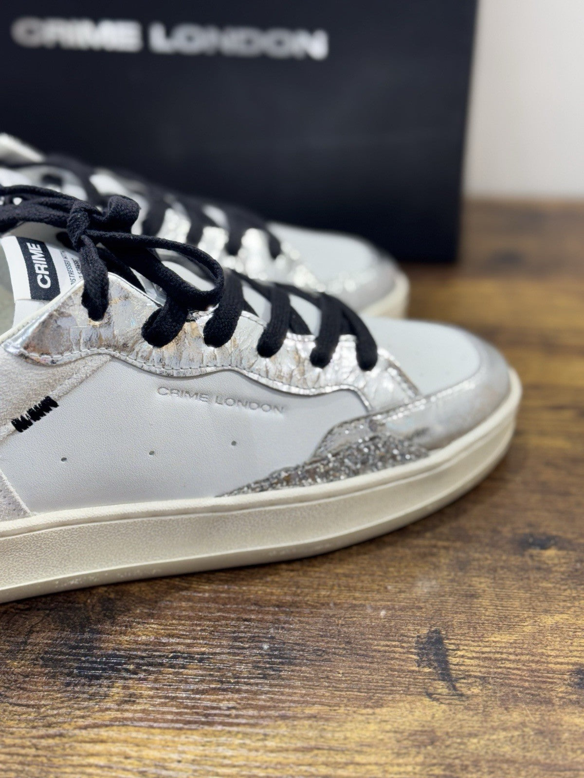 Crime London Sneaker Chelsea Pelle Bianca Donna 39