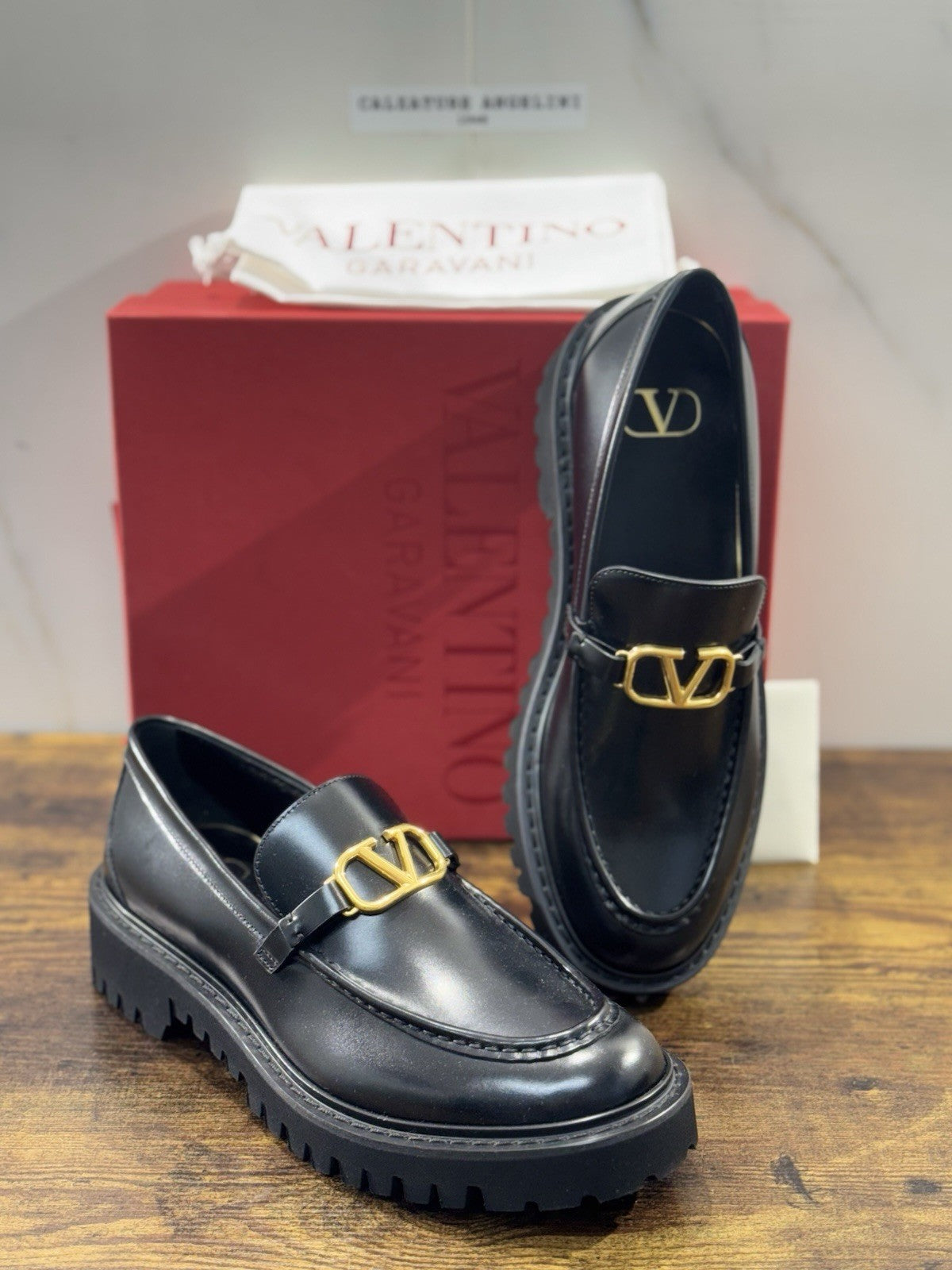Valentino Garavani Mocassino V Logo Signature Pelle Nero Donna 41 