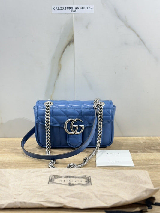 Borsa Gucci GG Marmont Mini Shoulder Bag Gucci Luxury Blu