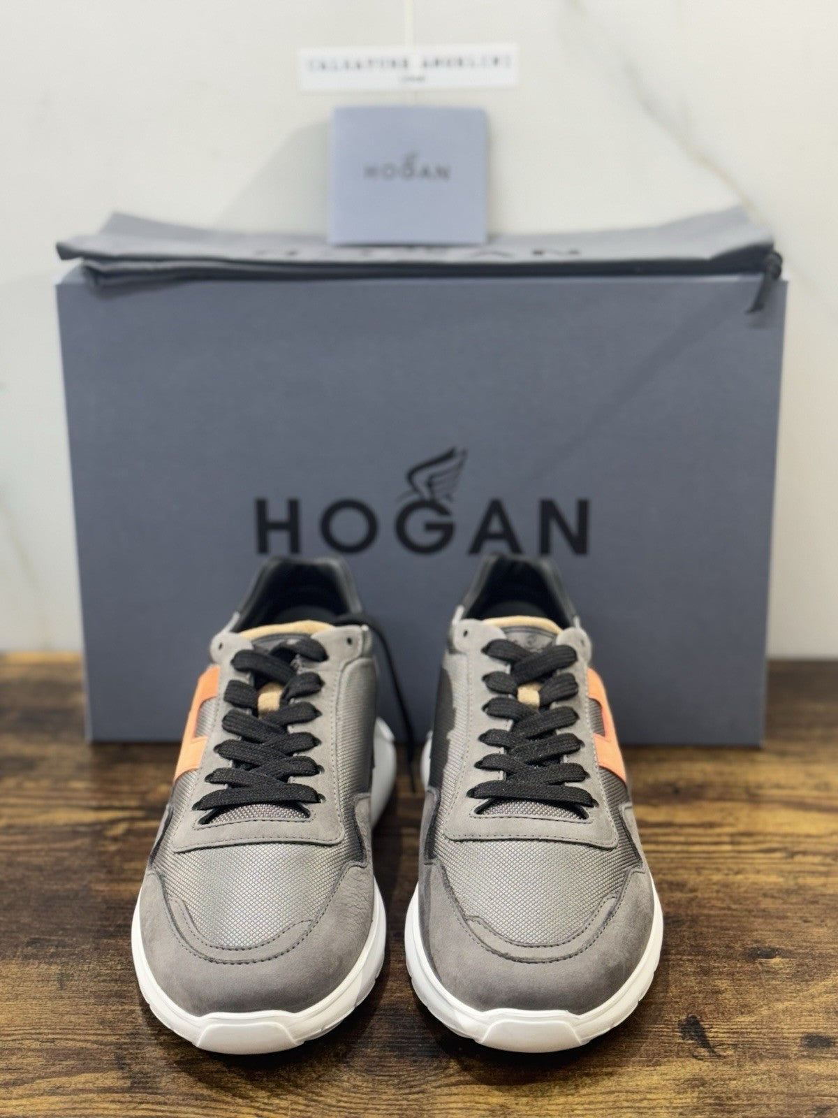 Hogan Interactive 3 Pelle Suede Grey Orange Casual Hogan Uomo 42