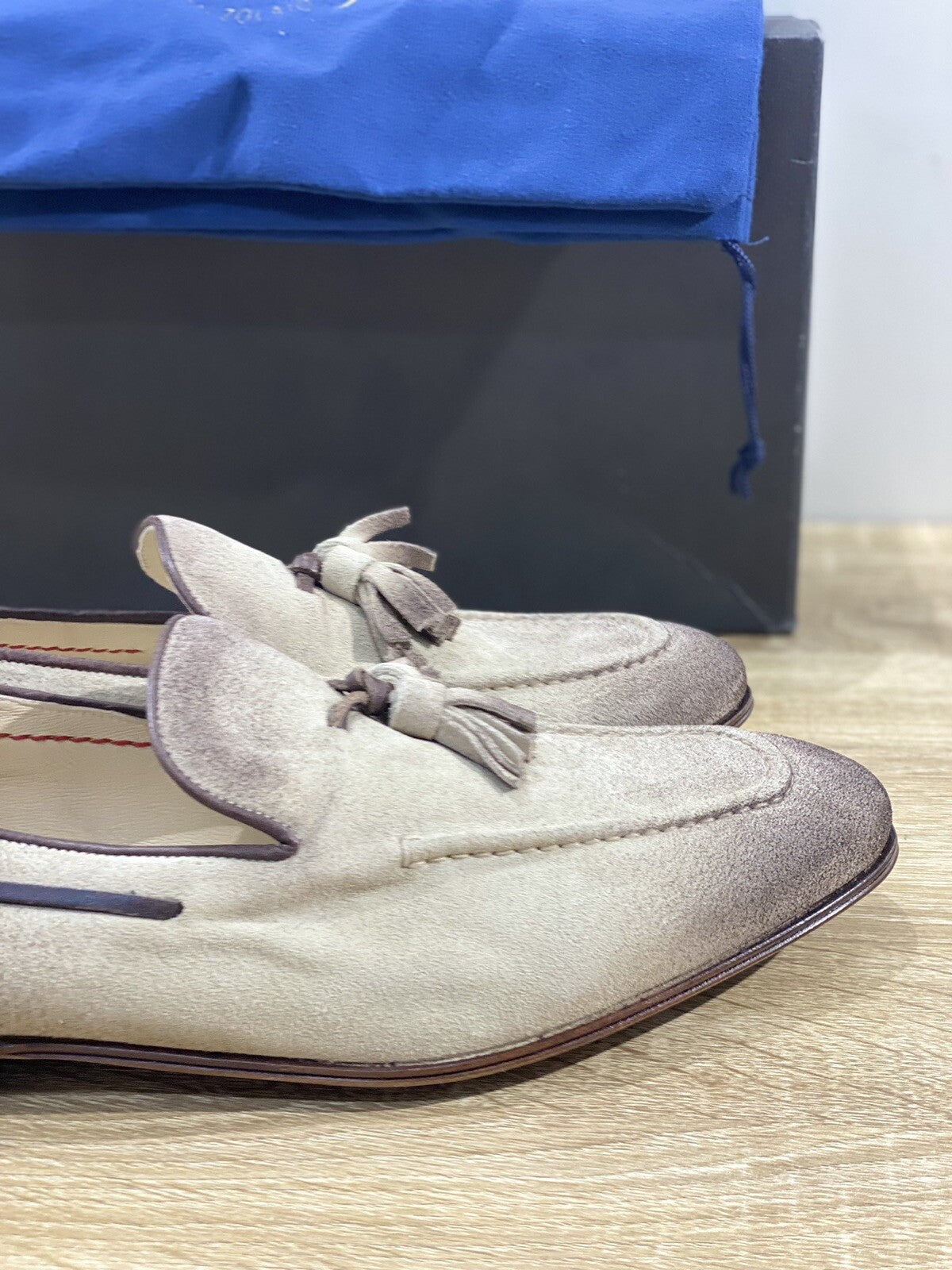 Claudio Marini Calzolaio Mocassino Uomo Suede Nappine Lux  Handmade 42.5