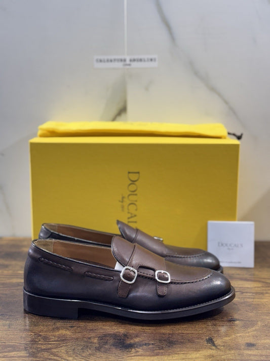 Doucal’s Scarpa Uomo Doppia Fibbia T Moro  Pelle    Luxury Men Doucal’s Shoes 40