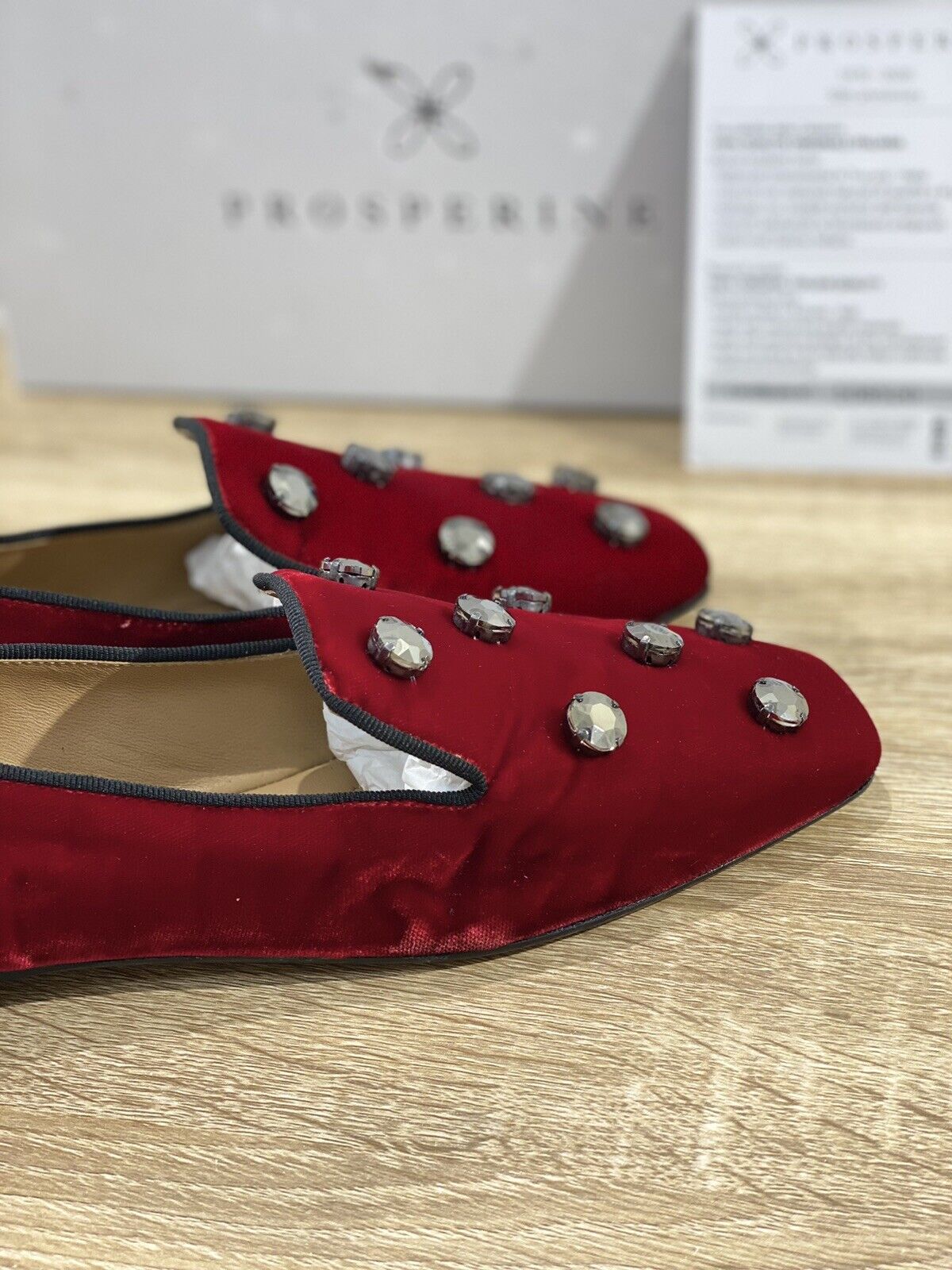 Prosperine Mocassino donna in Velluto Rosso luxury made in italy 37