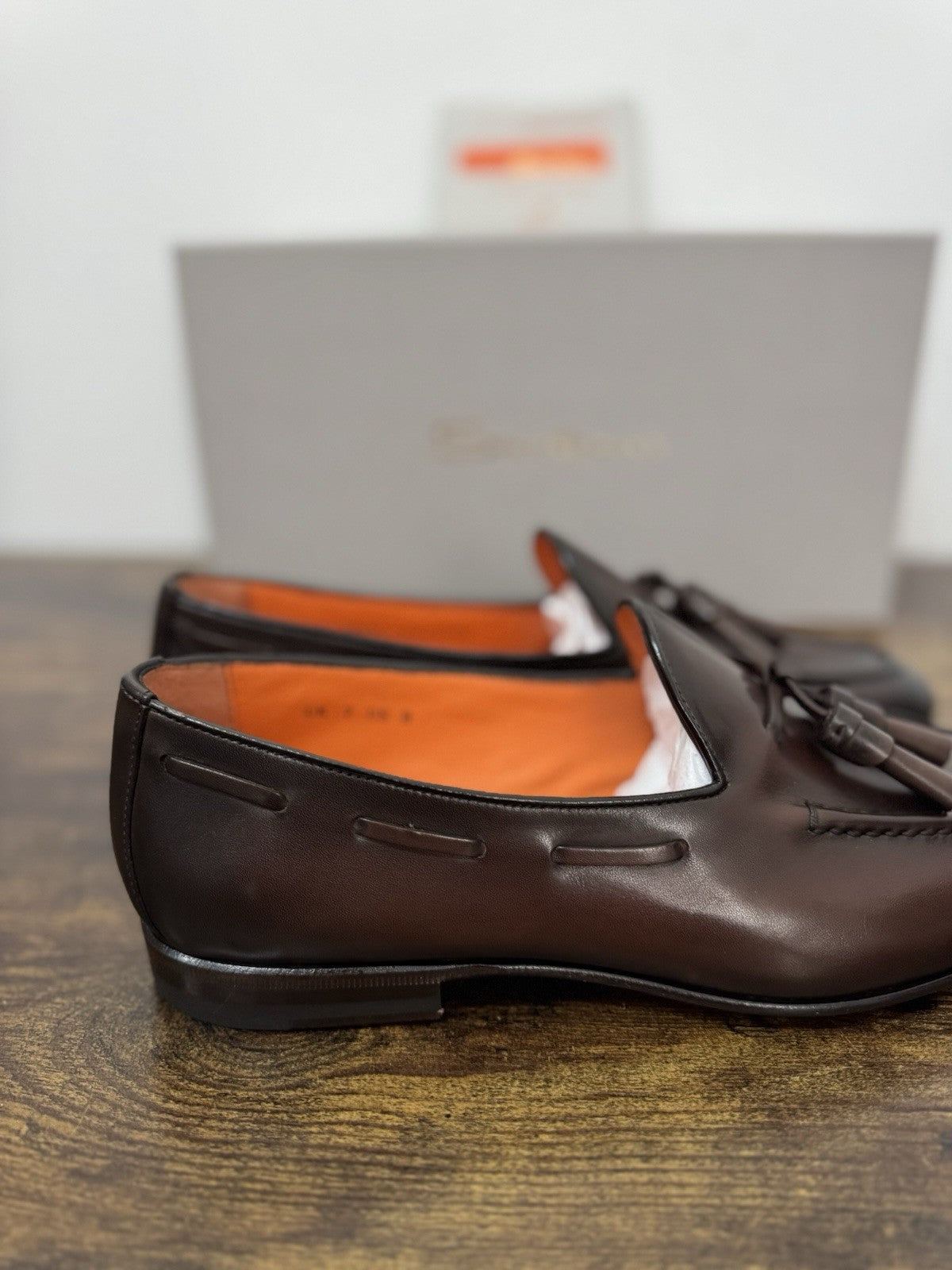 Santoni Mocassino Tassel  Pelle Brown Dark    Luxury Santoni Uomo 41