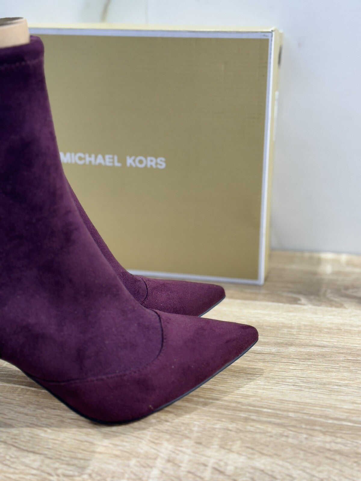 Michael Kors Clara Mid Bootie Suede Merlot  Con Tacco 36