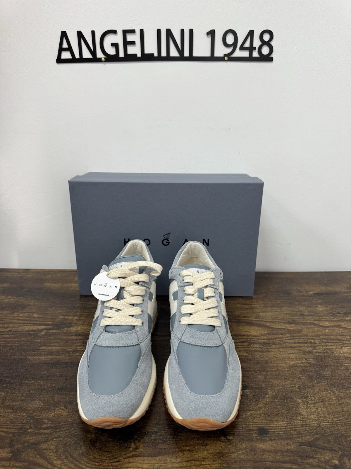 Hogan Interactive H713 Memory Foam Sneaker Suede Pelle Celeste  Donna 36.5