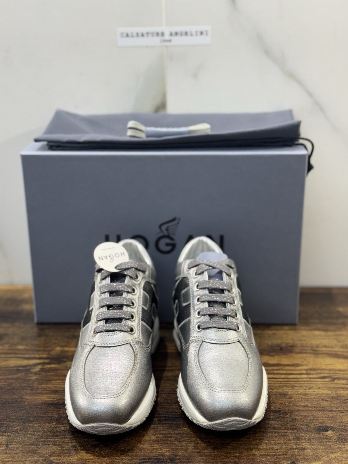 Hogan Interactive Pelle Argento Grigio Casual Hogan Donna 36