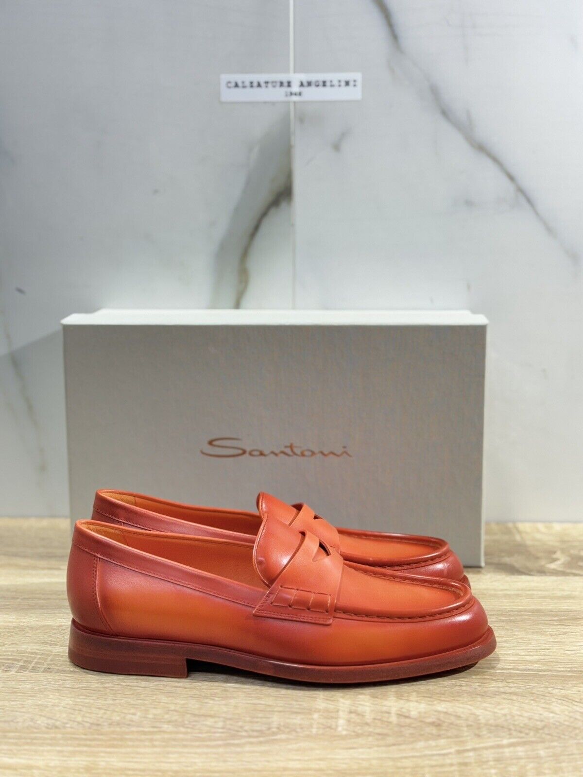 Santoni Mocassino Donna  Pelle Arancio Icon Luxury Woman Santoni 39