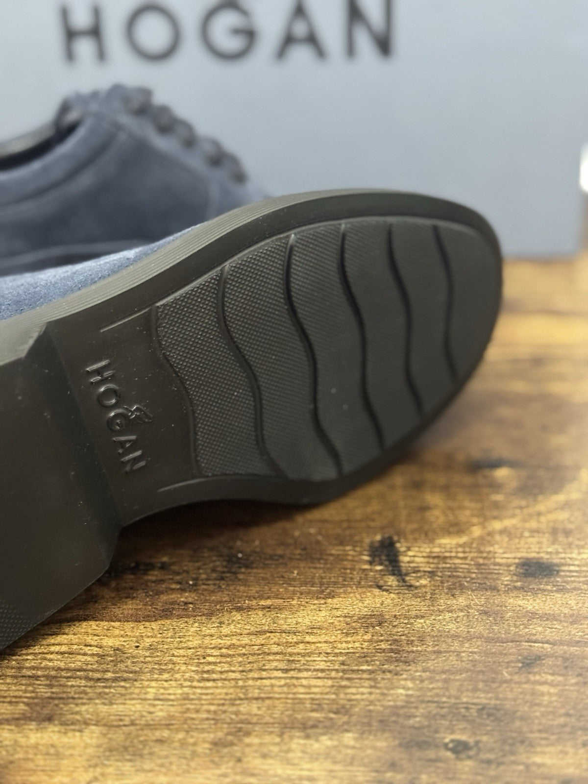 Hogan Derby Suede Blu Casual Memory Foam Hogan Business Uomo 40.5