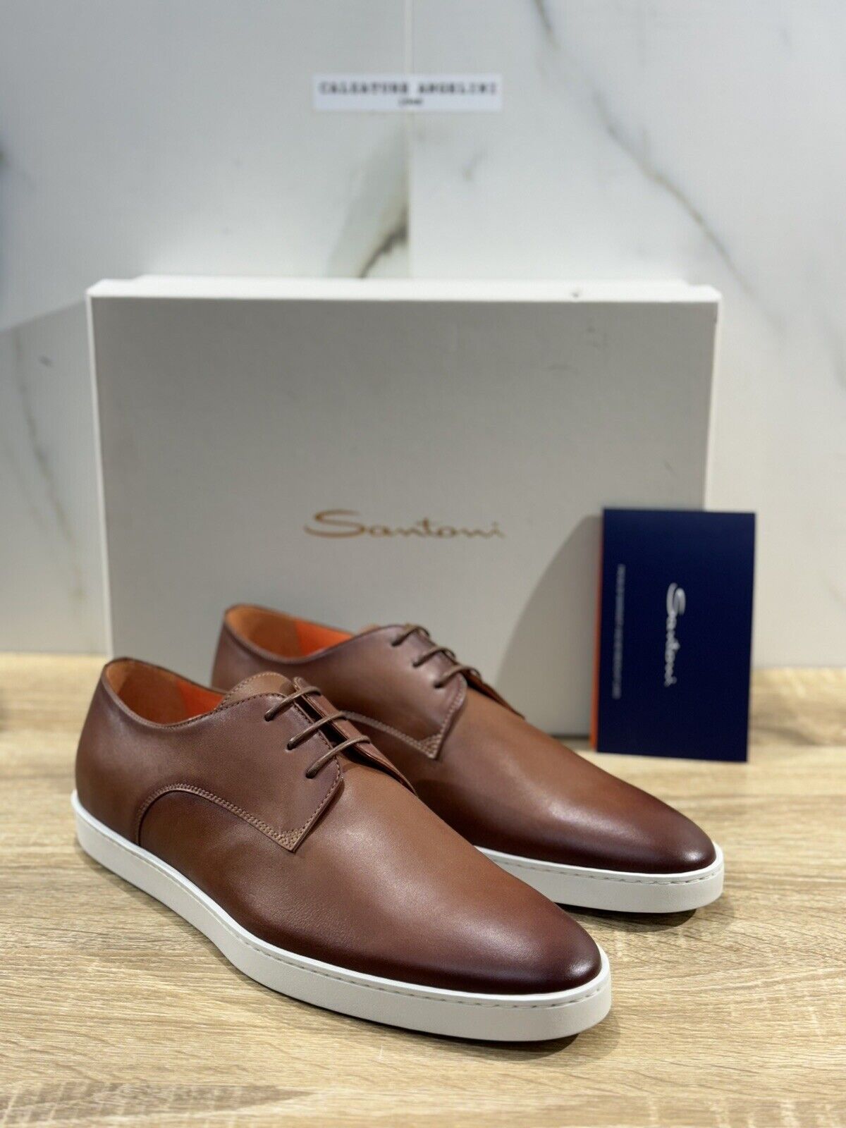 Santoni Sneaker    Uomo  Pelle Cuoio       Men Shoes Santoni Luxury 46