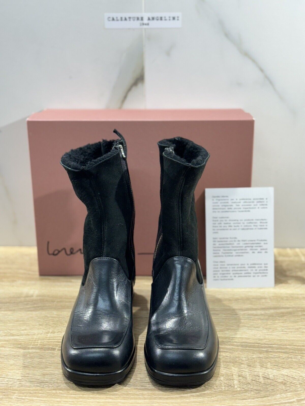 Lorena Paggi Stivaletto  donna  pelle Nero Fur Interno   luxury boot  Donna 40