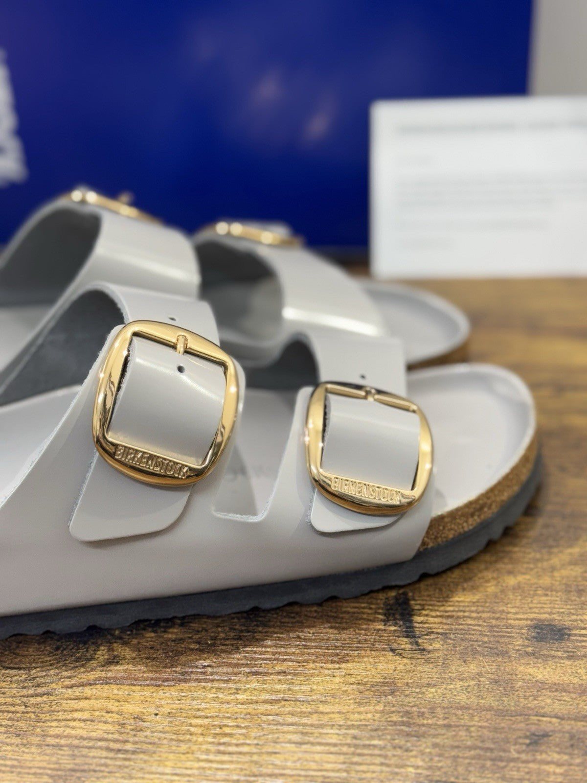 Birkenstock Arizona Big Buckle Pelle Stone  Premium Leather Birkenstock 38