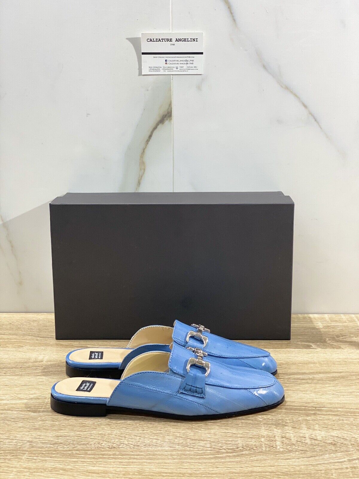 Roberto Botticelli sandalo donna in pelle Azzurro   Mules  luxury woman 38.5