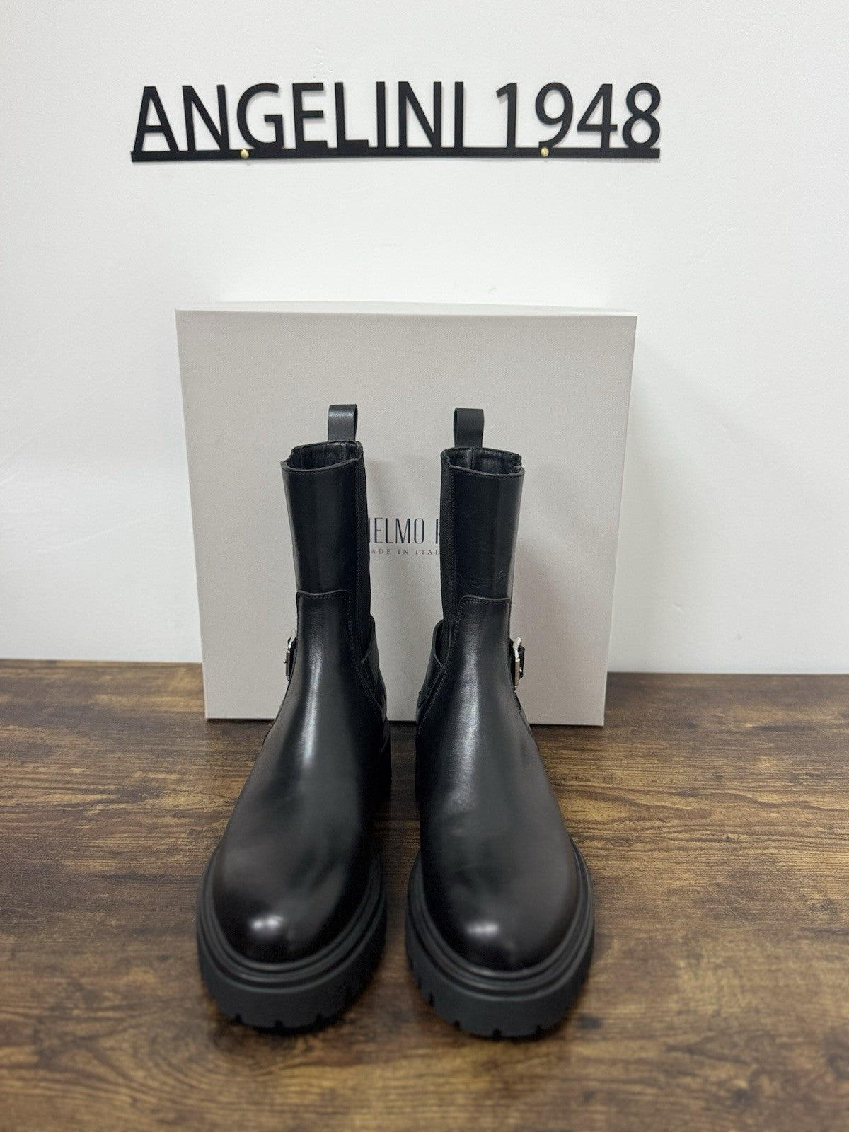 Guglielmo Rotta Stivaletto Combat  Pelle Nero Causal Boot Donna 41