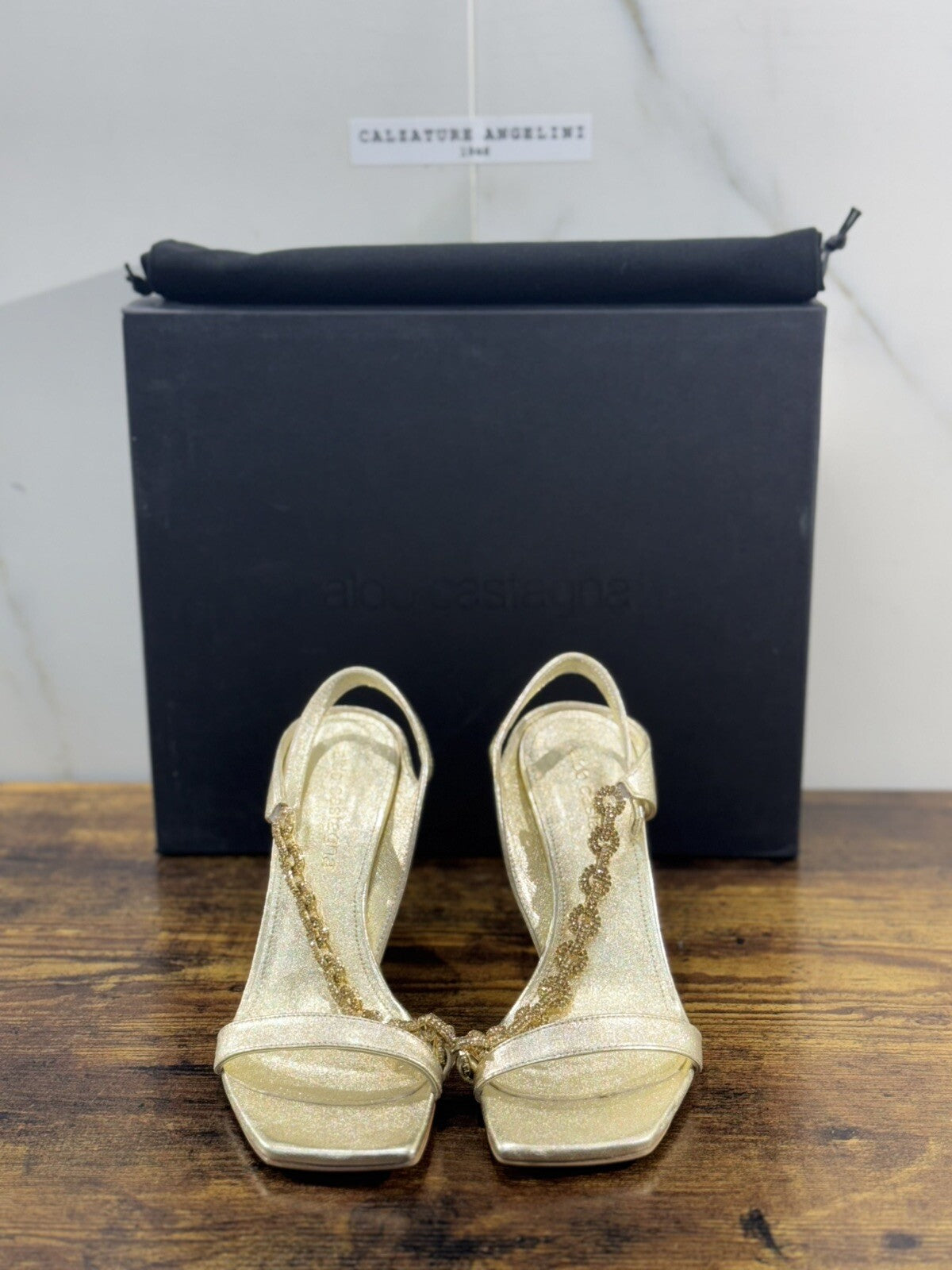 Aldo Castagna Sandalo Donna Rihanna   Pelle  Platino   Luxury Woman Sandal 37.5