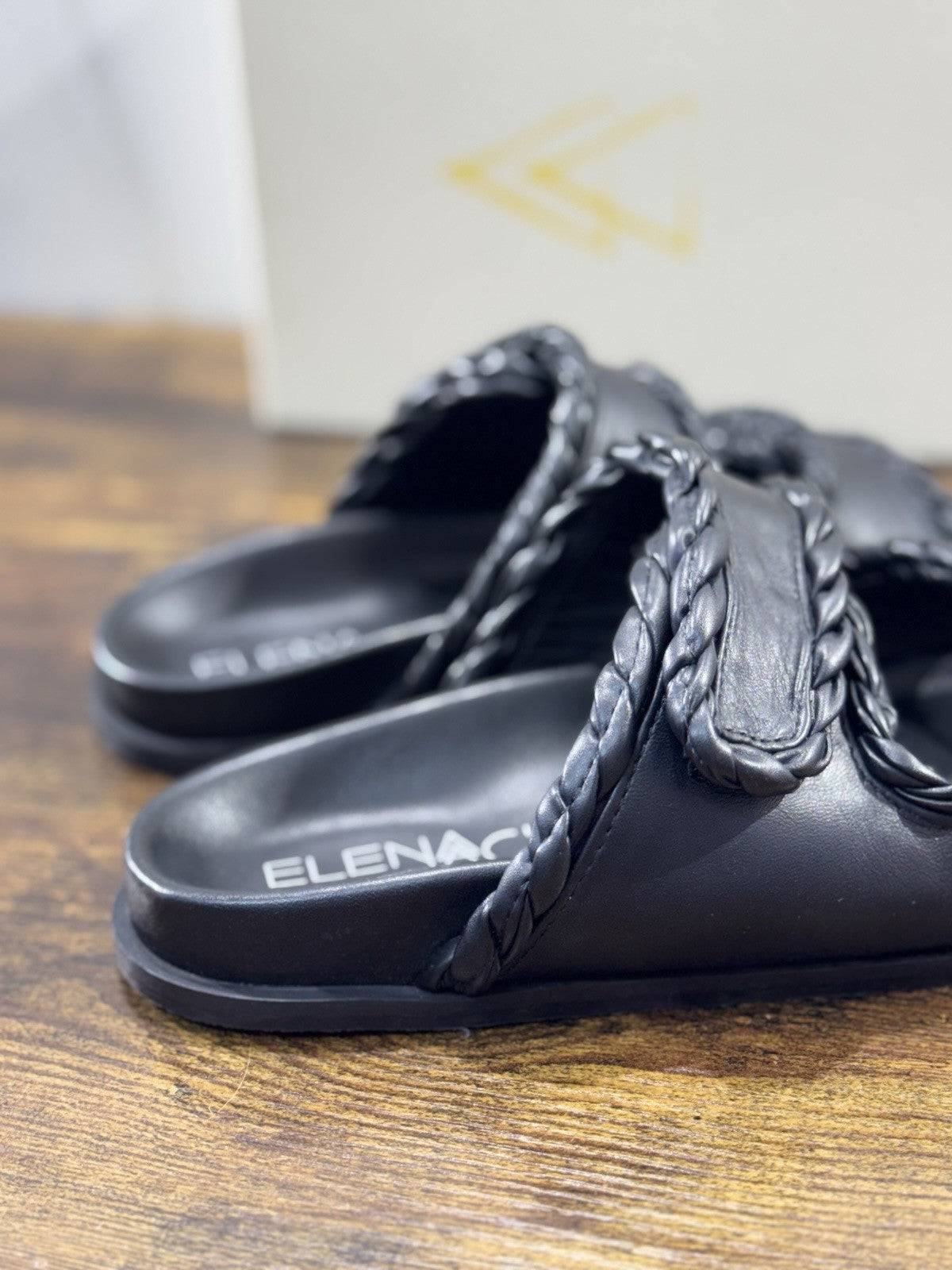Elena Iachi Ciabatta Donna Pelle Nero  Casual Sandal Donna 38