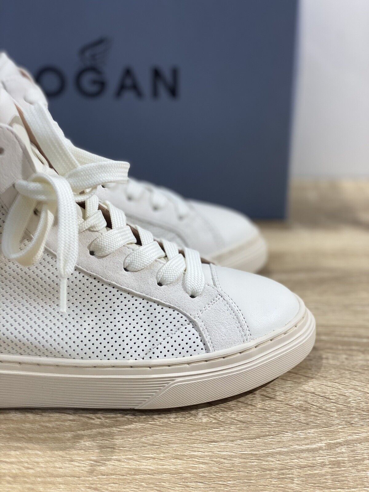 Hogan Sneaker Donna H366 Hi Top Sneaker In Pelle Yougurt Casual Donna Sneaker 36