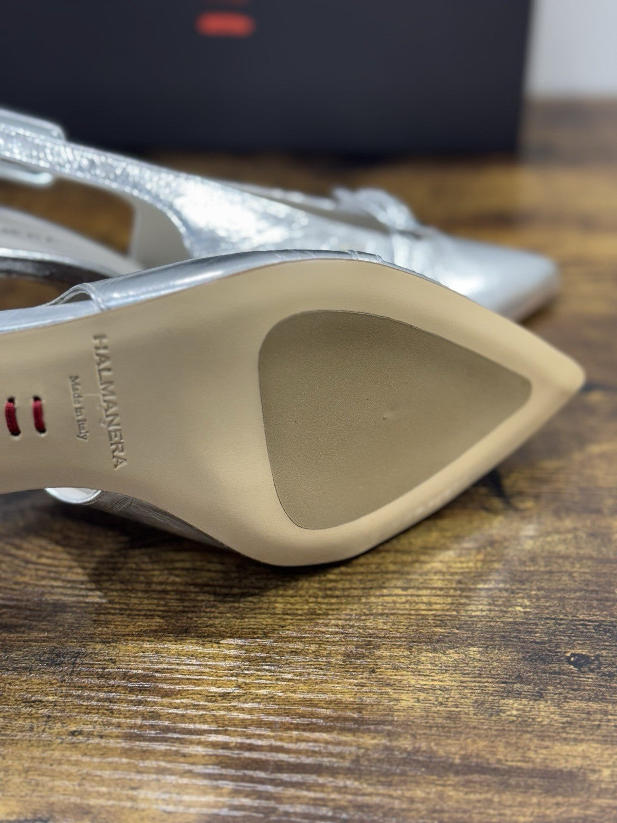 HALMANERA Sling Back Pelle Argento   Luxury Made In Italy Donna 41
