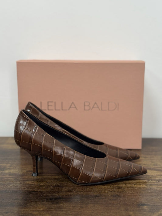 Lella Baldi Décolleté Pelle Tabacco   Con Tacco Casual Donna 36