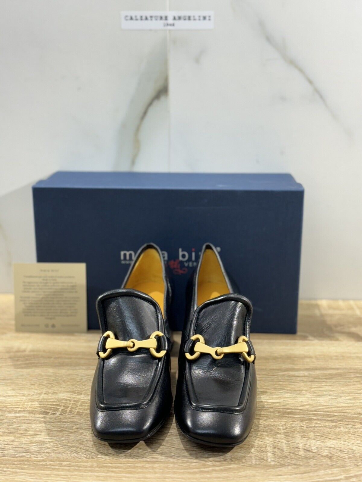 Mara Bini Mocassino  Donna Pelle Nero   Con Tacco   Handmade Sacchetto 39