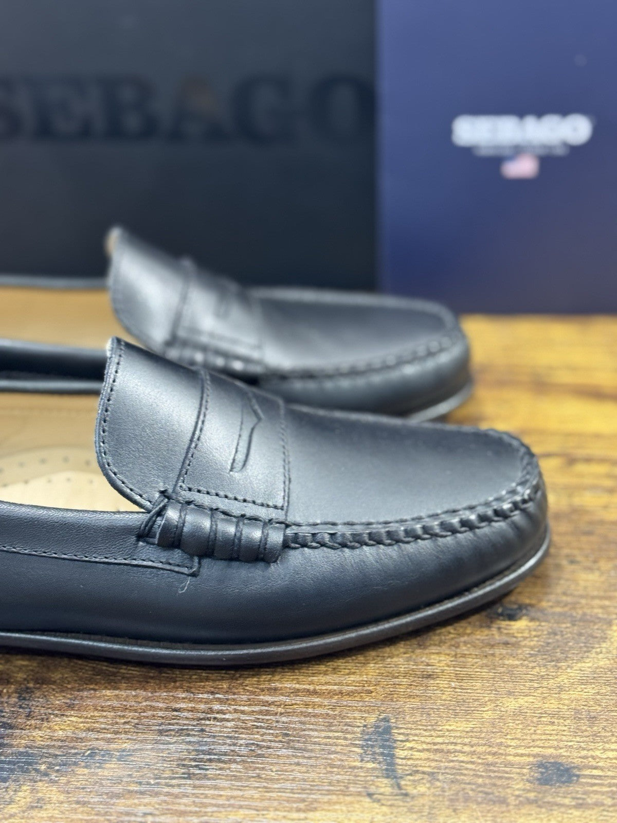 Sebago Mocassino Danielle Pelle Nero Fondo Cuoio Icon Sebago Loafer Donna 38