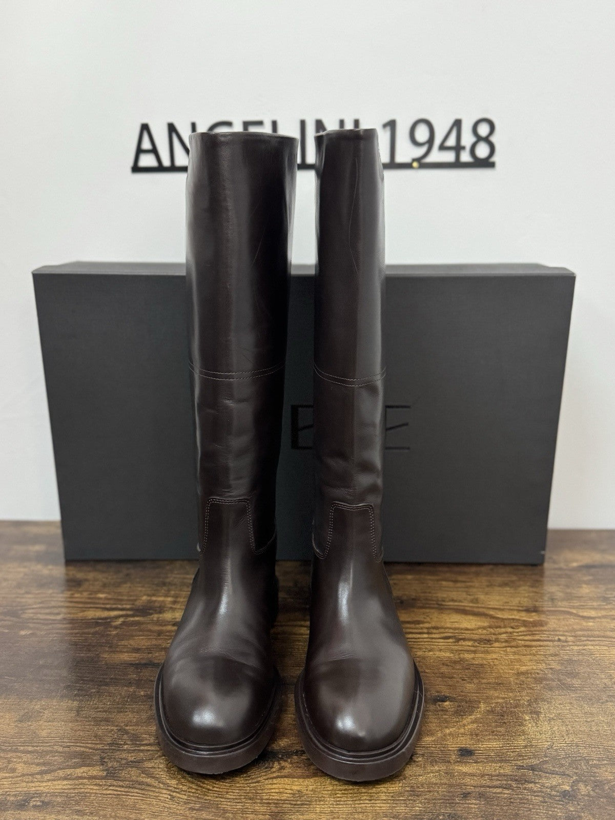 Poeve Stivale Cavallerizzo Pelle Marrone  Casual Boot Donna 38