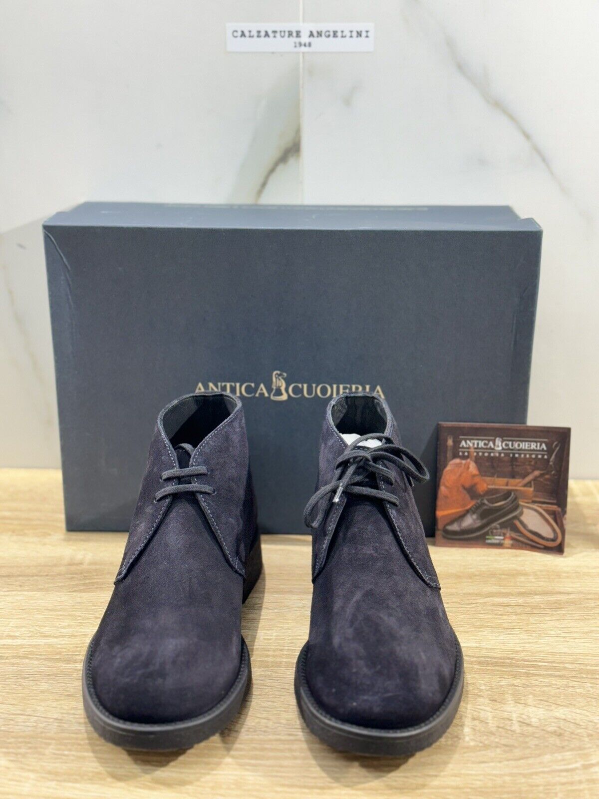 Antica Cuoieria Polacchino  Uomo Suede Blu   Made in Italy 41