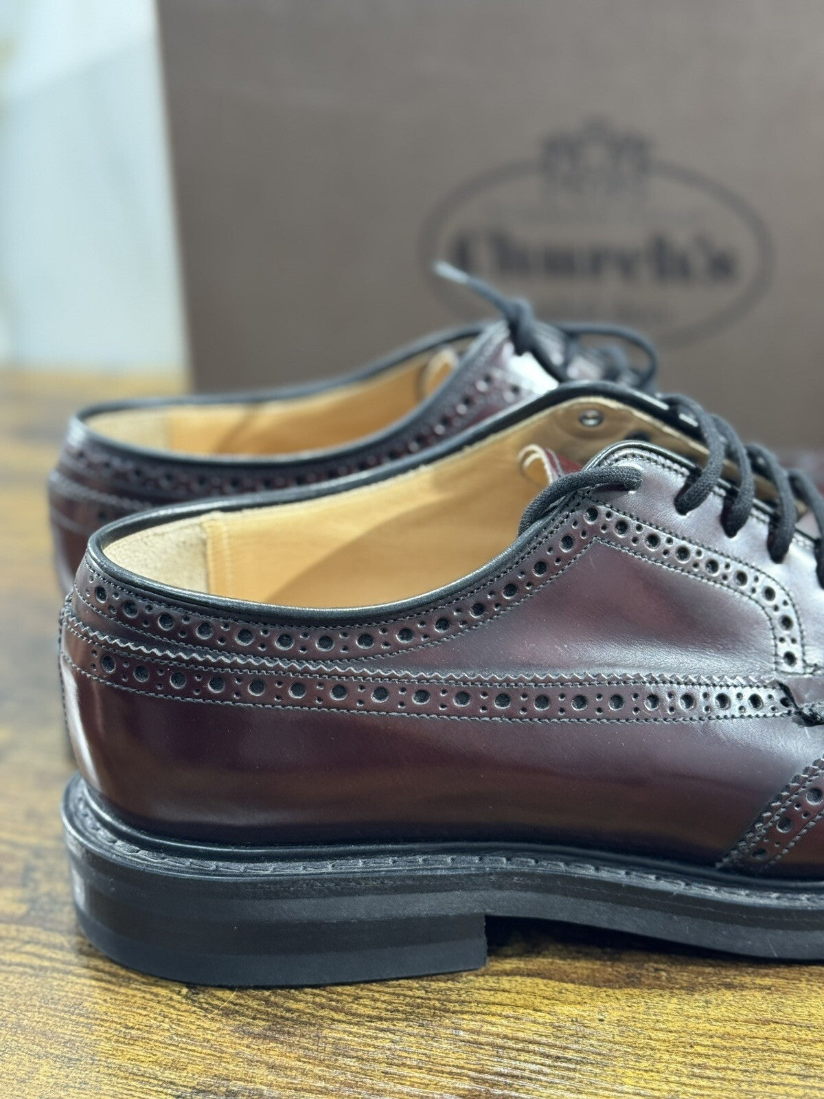 Church’s Grafton Polished Binder Brogue Burgundy Men Shoes 45