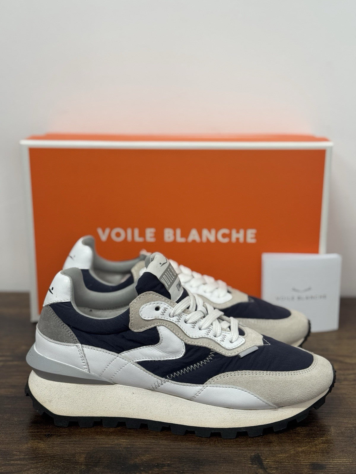 Voile Blanche Sneaker Owark  Pelle Bianca Blu  Casual Uomo 44