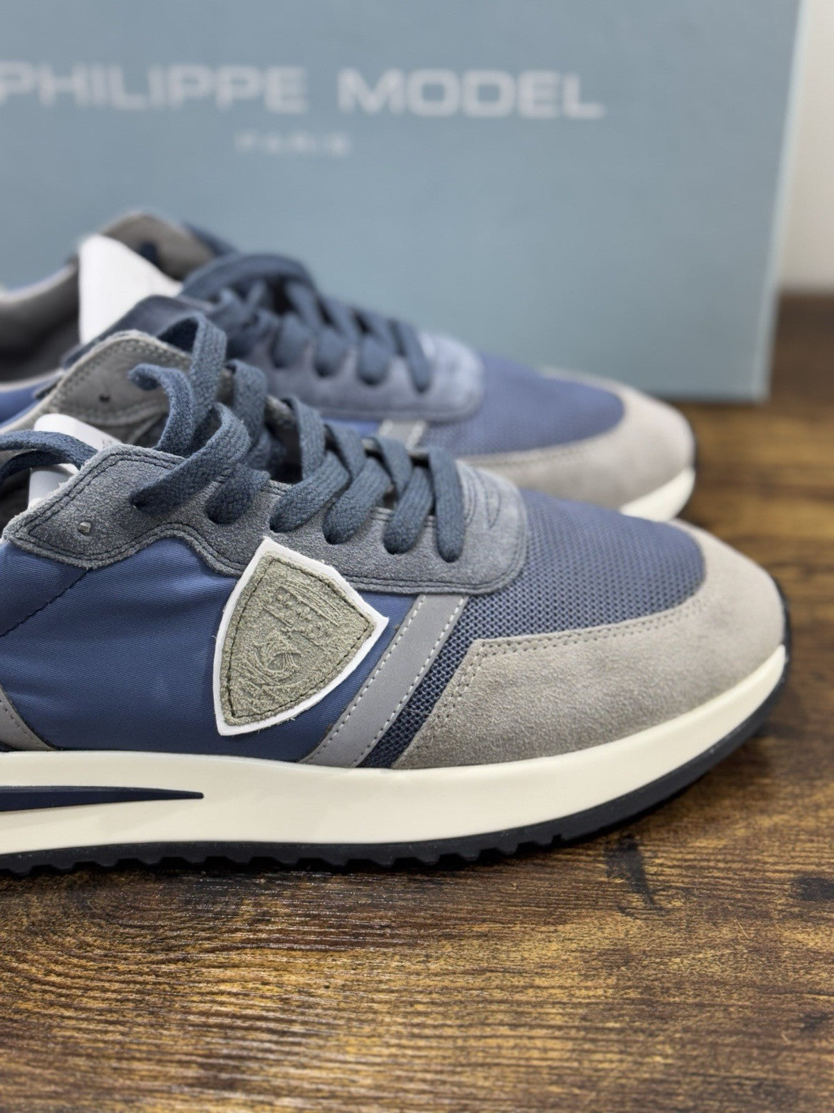 Philippe Model  Tropez  Sneaker Pelle Grey Blu   Casual Uomo 40