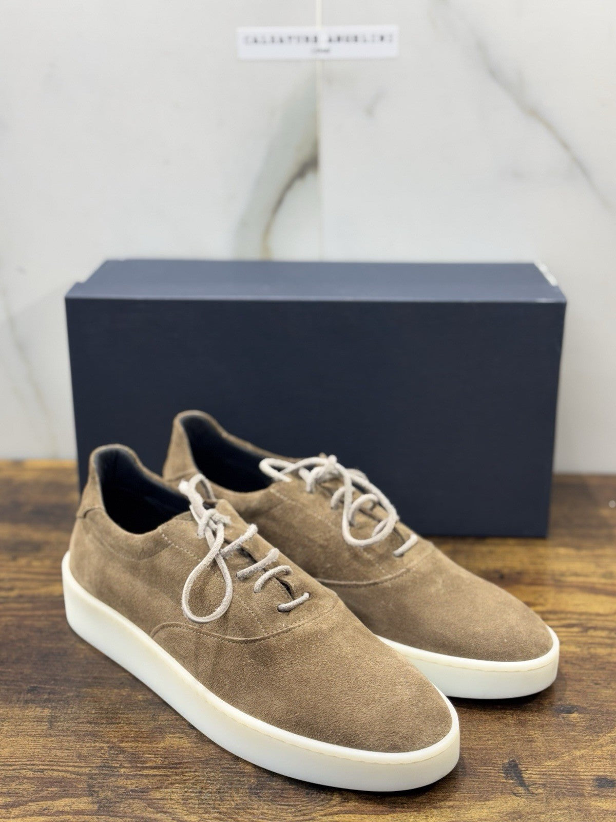 Seboy’s Sneaker Pelle Suede Taupe Casual Uomo 42