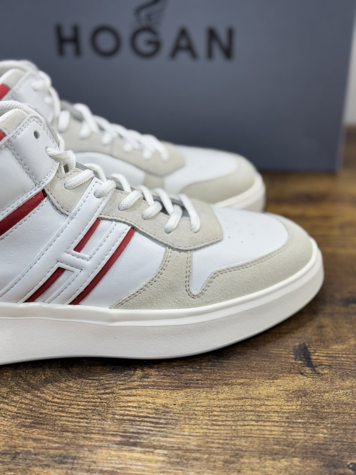Hogan H580 High    Pelle  Bianca Memory Foam Casual Hogan   Uomo 42.5